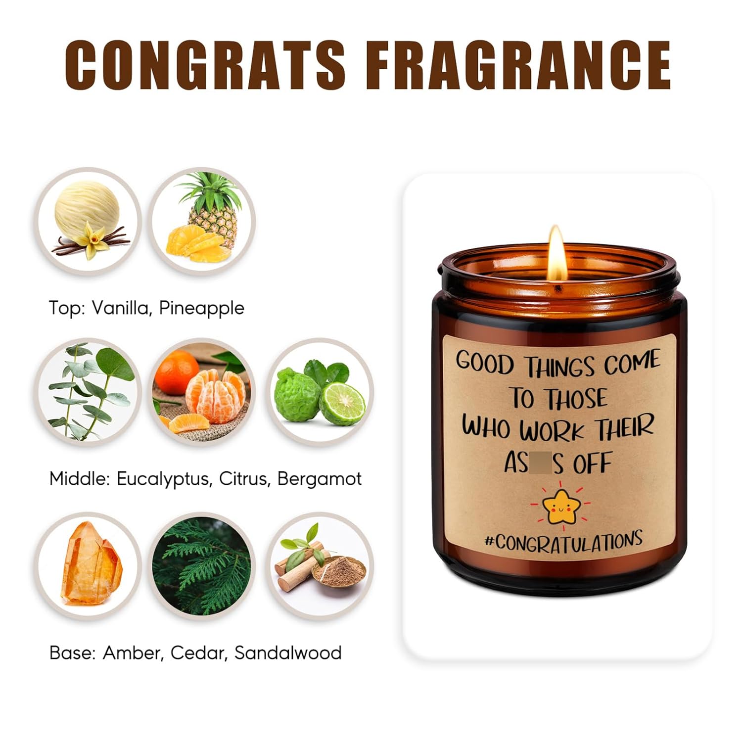 Congratulations Candles, Congrats, New Job Promotion Gifts For Women Men, Friend, Coworker, Work Bestie, Funny New Business Owner Congrats Gifts, Congratulations On Your Promotion