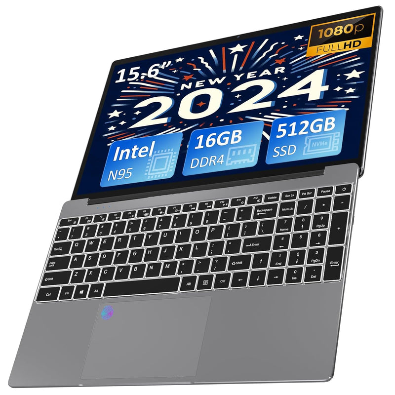 Laptop Computer With 16Gb Ddr4 Ram & 512Gb M.2 Pcie Nvme Ssd, Intel N95 Up To