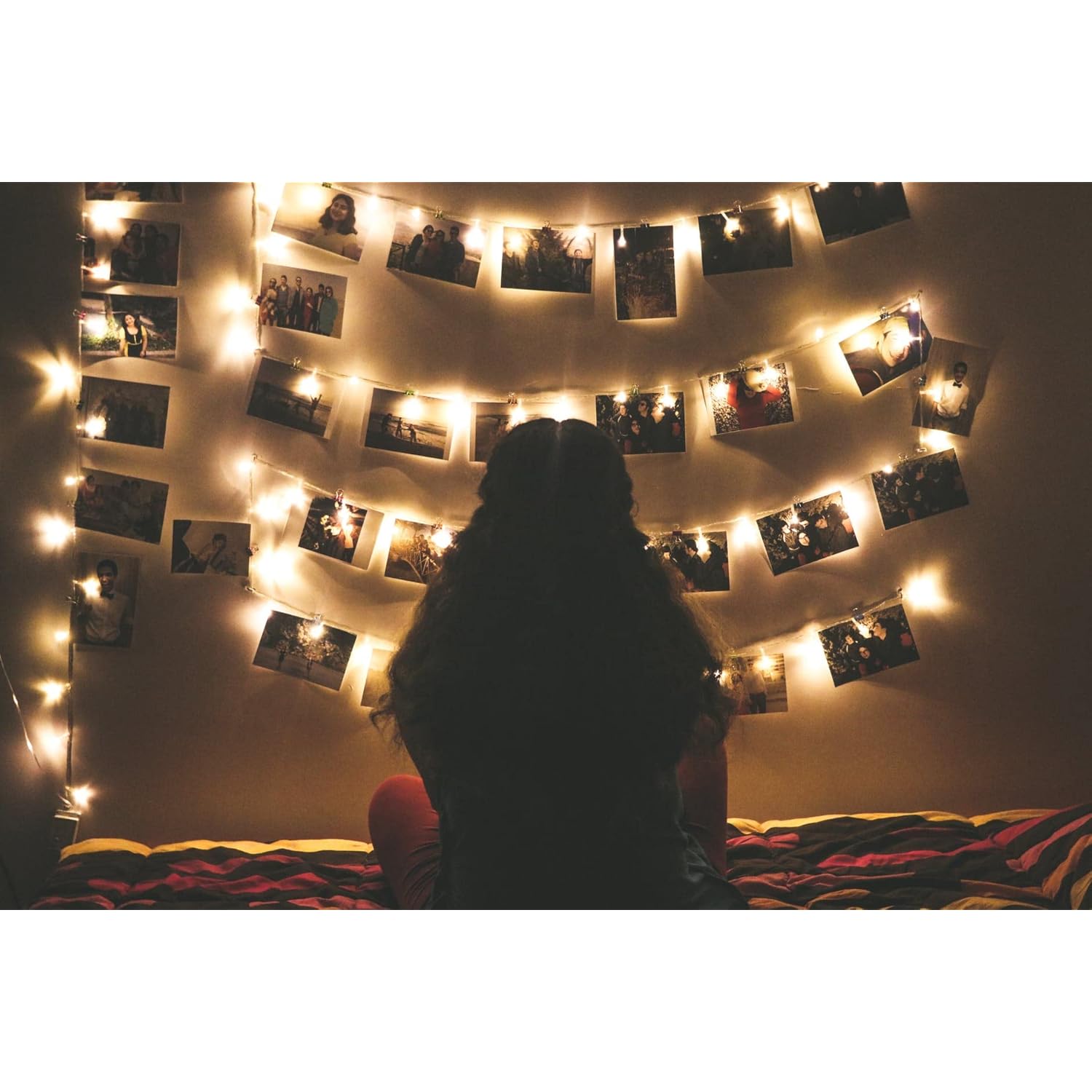 Photo Clip String Lights Battery Powered, 100 Led Fairy String Lights With 50 Clear Clips, Silver Wire String Lights For