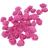 Artificial Flowers 100Pcs 3Cm Mini Fake Roses For Diy Wedding Bouquets Centerpieces Party Baby Shower Home Decorations (Deep Pink)