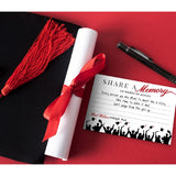 50- Red Graduation Share A Memory Or Advice Cards For The Graduate - Party Games Ideas Activities Supplies Decorations Grad Celebration College, High School, University- Red & Black- Made In The Usa