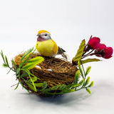 -Easter Artificial Nest Natural Bird Nest Kit Includes Artificial Twig Nest, Fake Foam Feather Birds, Foam Eggs Ornaments For Crafts Home Party Decor
