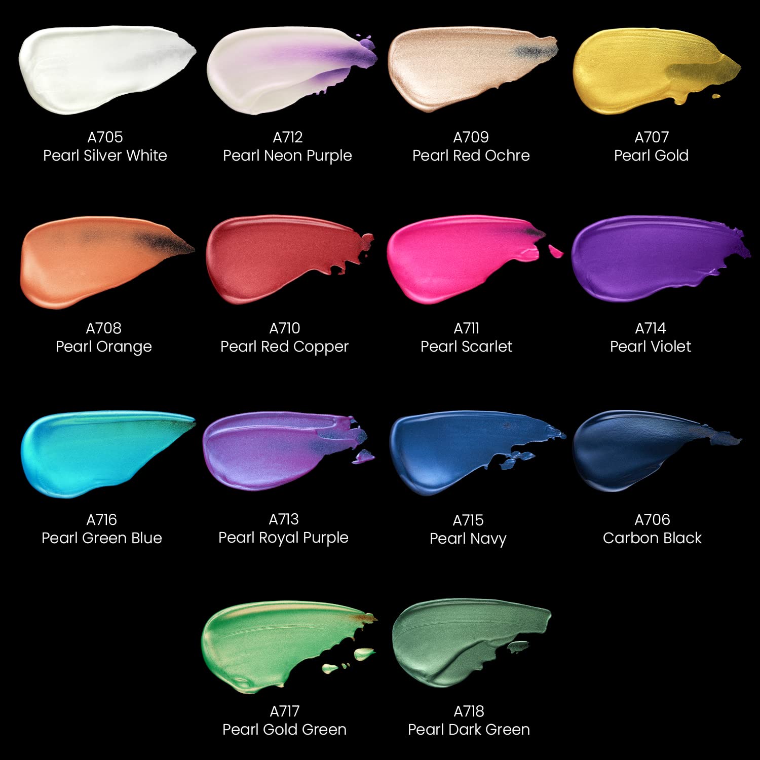 Pearlescent Acrylic Paint Set Of 14, 2 Fl Oz Bottles, Quick-Drying Pearl Craft Paint, Art Supplies For Paper, Canvas, Wood, Glass Paper