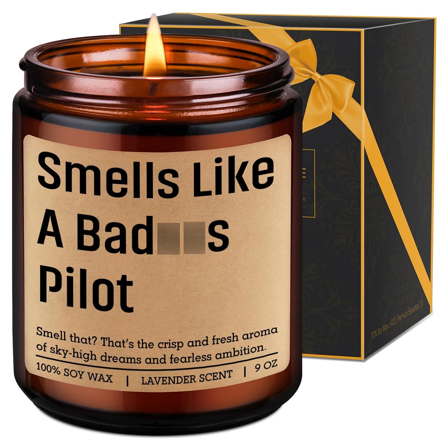 Aviator Candle, Pilot Gifts For Men, Women - Airplane, Aviation Gifts For Pilots - Cool Valentines, Birthday, Graduation Presents For Aviator Friend, Dad, Son, Husband - Funny Aviation Decor