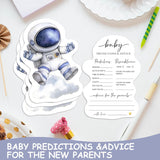 50 Pcs Double Side Baby Predictions & Advice Cards For New Parents Baby Shower Games For Wishes Decorations, Gender Reveal Games, Advice For New Parents To Be(Space Astronaut) -A01