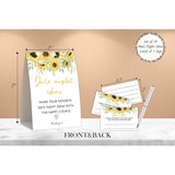 Sunflower Date Night Games,Date Night Ideas,Wedding Shower Game,Rustic Bridal Shower Decorations,Popular Bridal Shower Game,Set Including 1 Sign And 50 Date Night Ideas Cards-08