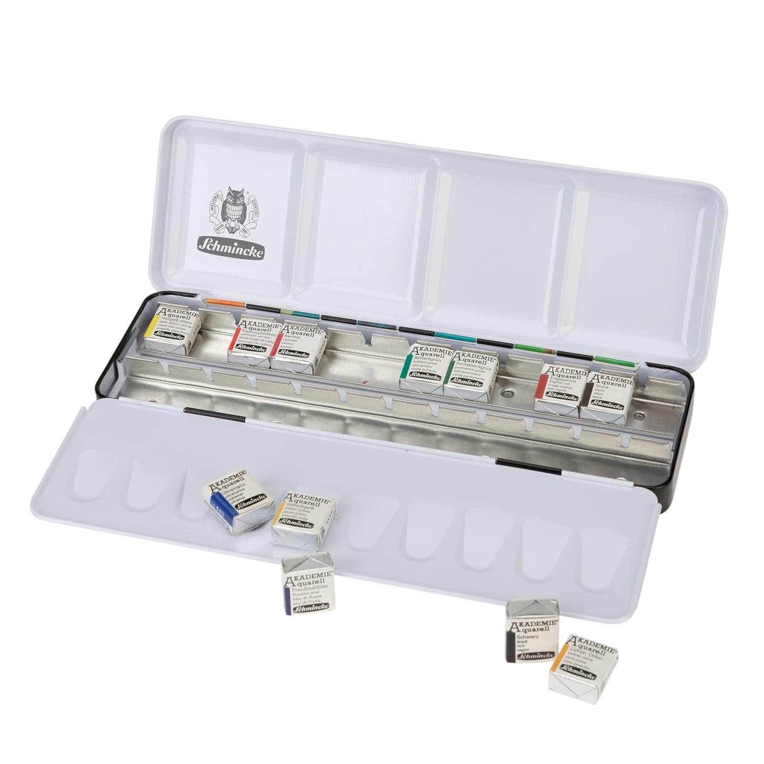 - Akademie Aquarell, 12 X 1/2 Pans, 75 782 097, Metal Box, Painting Set, Fine Watercolors