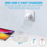 20W USB C Fast Charger with 6FT USB C Cable for iPad Pro iPad Air iPad Mini iPhone 17 16 15 Fast Charging Adapter