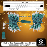 Soft Twinkle Lights, 50 Led Slow Twinkling Christmas Lights On Green Wire Cord, Ul Approved 14.58 Ft, Connect Up To 50 S