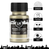 Metallic Acrylic Paint 1.69 Fl Oz - Platinum - Premium Metallic Paint For Artists And Crafters. High Coverage, Lightfast & Durable. Ideal For Canvas, Wood, Ceramic & More