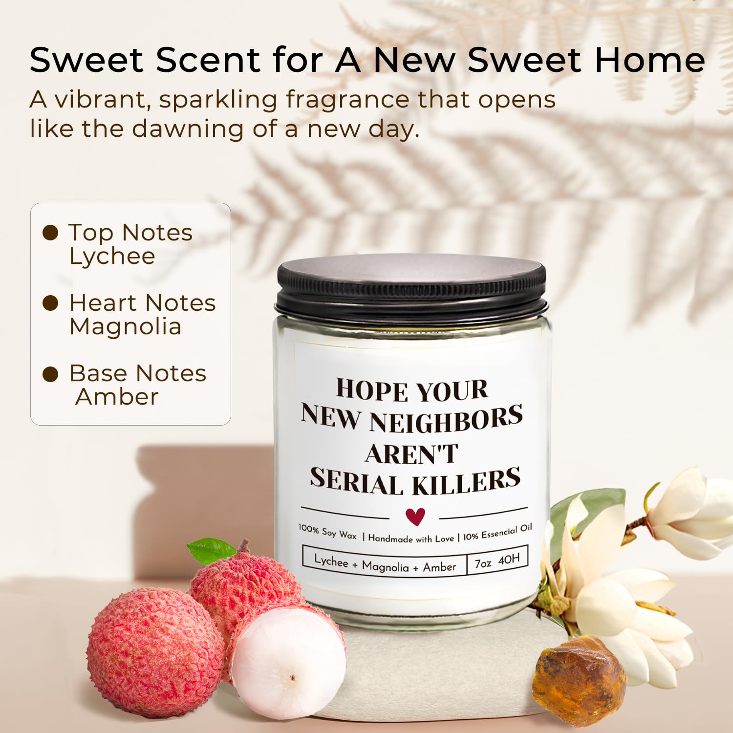 Housewarming Gifts New Home, Funny Housewarming Gifts, New Home Gift Ideas, 9 Oz Jar Candle, Fruit Sweet Scent (New Neighbors)