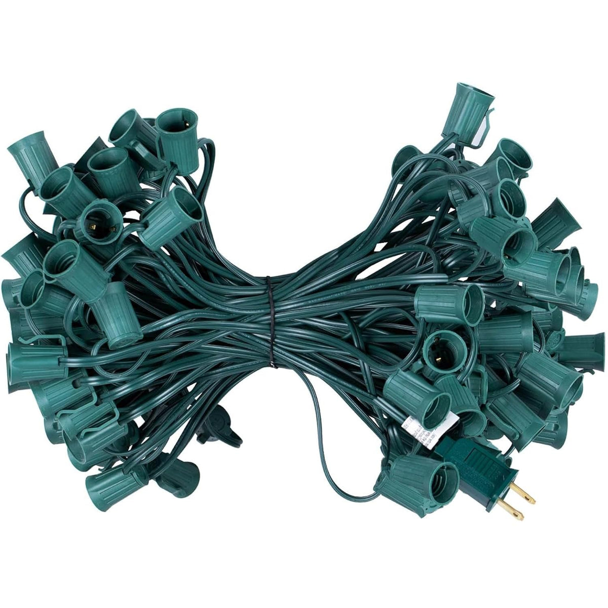 C9 Light Strand 100 Ft For E17 Socket-12’’ Spacing, Christmas Light Stringer With 100 Sockets For Indoor Outdoor Wedding