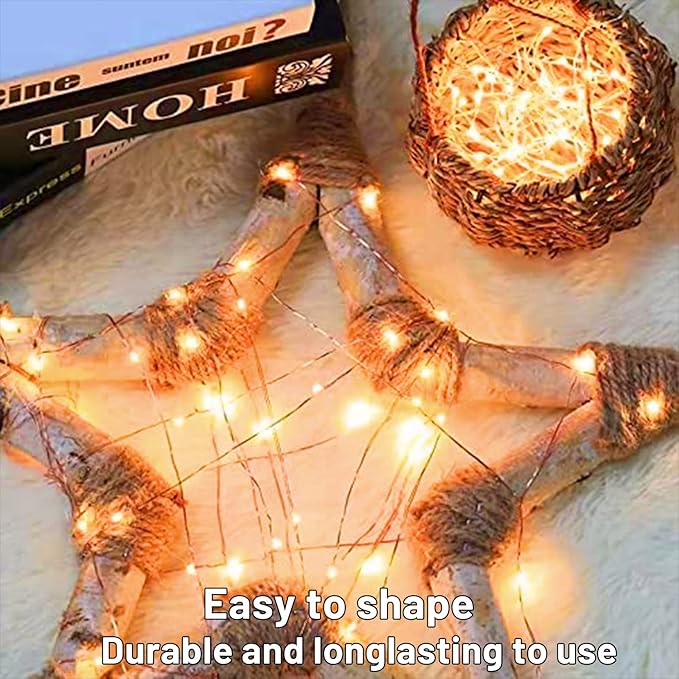 6 Pack Battery Operated Fairy Lights 13FT 40 LED Warm White String Lights with Timer Waterproof Silver Wire Firefly Lights for Wedding Party Decor