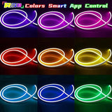 32.8ft RGB LED Neon Strip Lights App & Remote Control IP65 Waterproof Flexible Rope Lights 24V