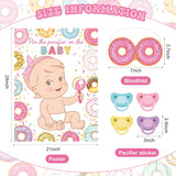 Pin The Pacifier Baby Shower Game Baby Shower Party Decorations Include Large Poster 24 Pacifier Stickers Blindfold Game Set For Birthday Party Decor Supplies (Donut)