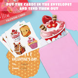 Valentines Day Cards For Kids - 32 Pack Valentines Day Exchange Cards For Children With Cute Pink Envelopes Stickers/Bookmarks Perfect Valentines Day Cards For School Classroom Exchange Gifts