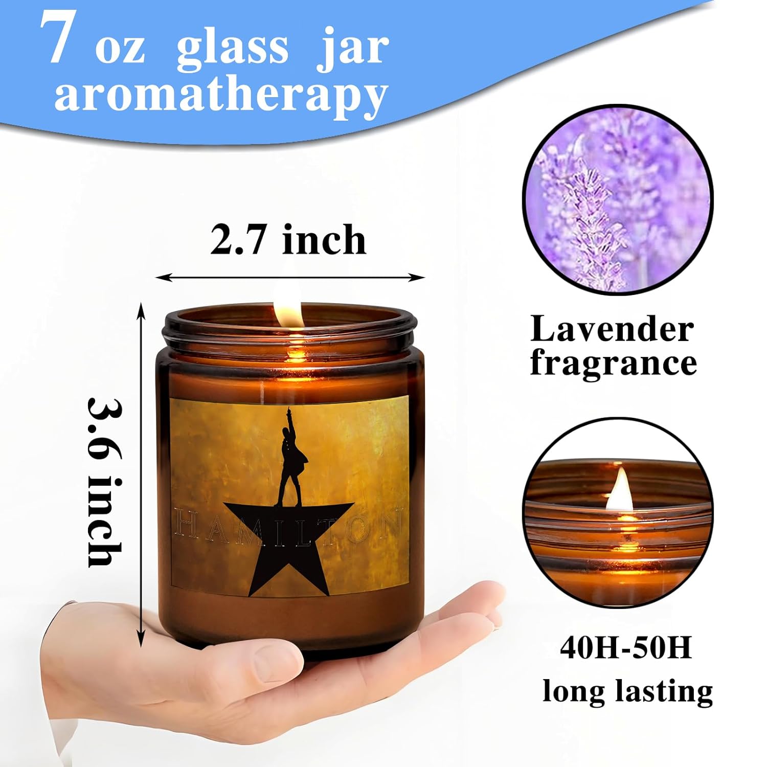 Broadway Musical 7Oz Theatre Lavender Scented Jar Candle Music Lovers Inspirational Gift (Candle-Hami)