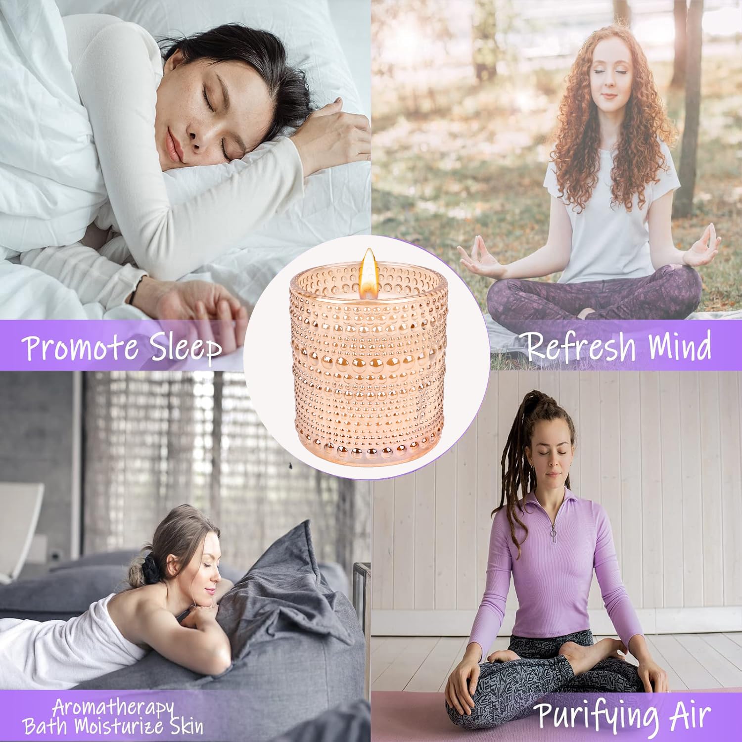 Jasmine Candle, Candles For Home Scented, Luxury Jar Candles For Women, Natural Soy Wax Candle, 6 Oz 40 Hours