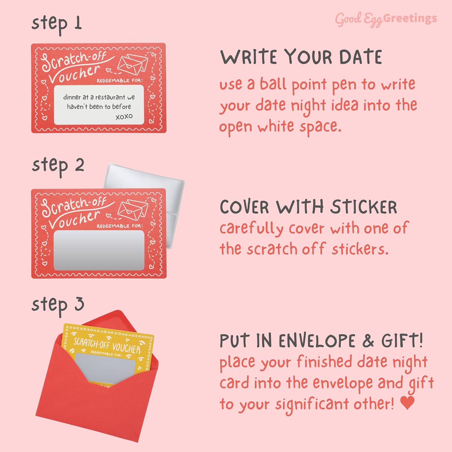 24 Love Coupons For Him - Diy Scratch Off Date Night Ideas With Stickers And Envelopes - Valentine'S Day Gift - Romantic Gifts - 3.15X4.72 Inch Mini Date Night Shenanigans Voucher Cards