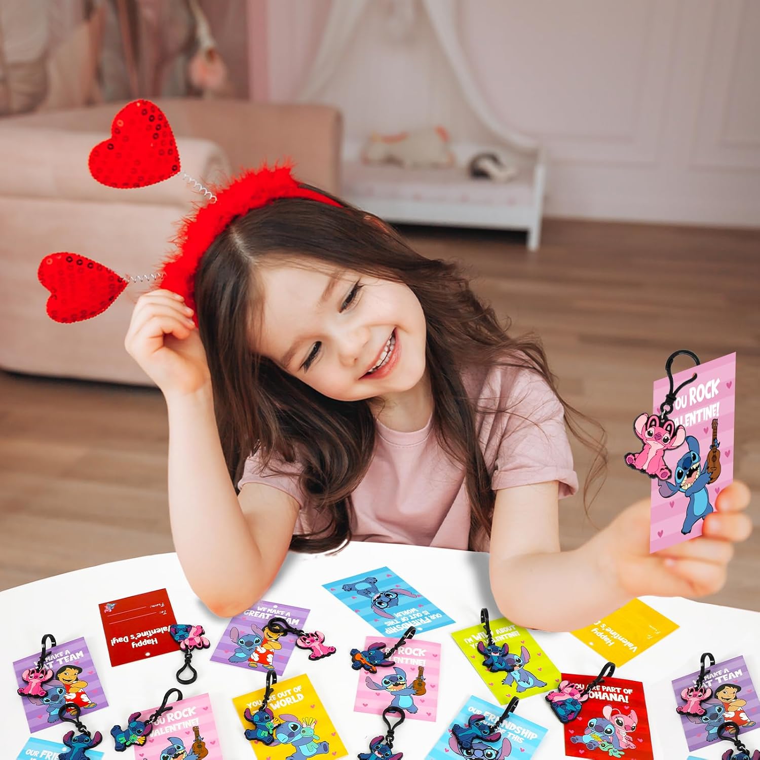 Valentines Day Gifts For Kids, Pack Of 24 Valentines Cards For Kids With Cute Keychains, Valentine'S Day Greeting Cards For Boys Girls Party Favors, Calssroom Exchange