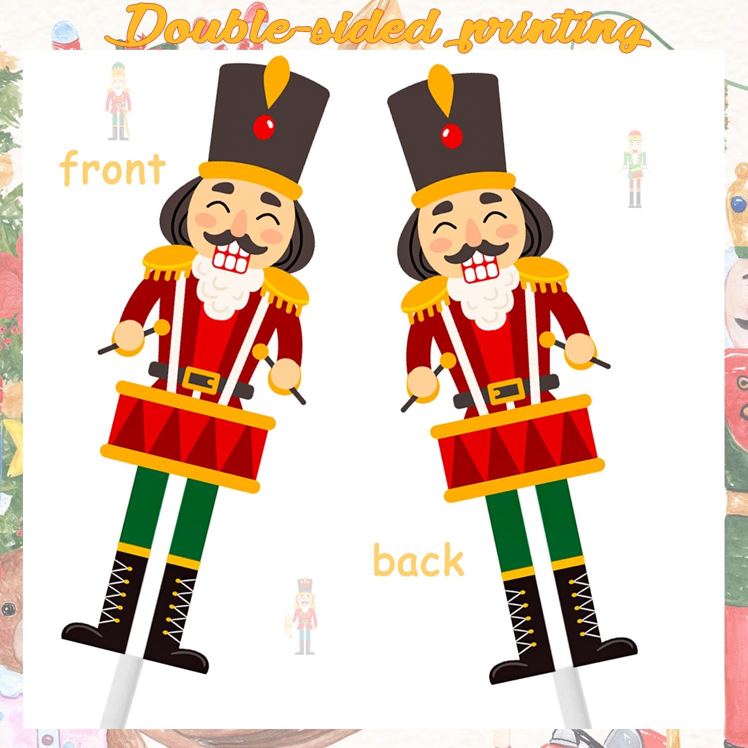 Christmas Nutcracker Cupcake Toppers Nutcrackers Party Ornaments Christmas Holiday Party Decoration 36Pcs King And Soldier Cupcake Picks Christmas For Xmas Nutcrackers Holiday Party Supplies