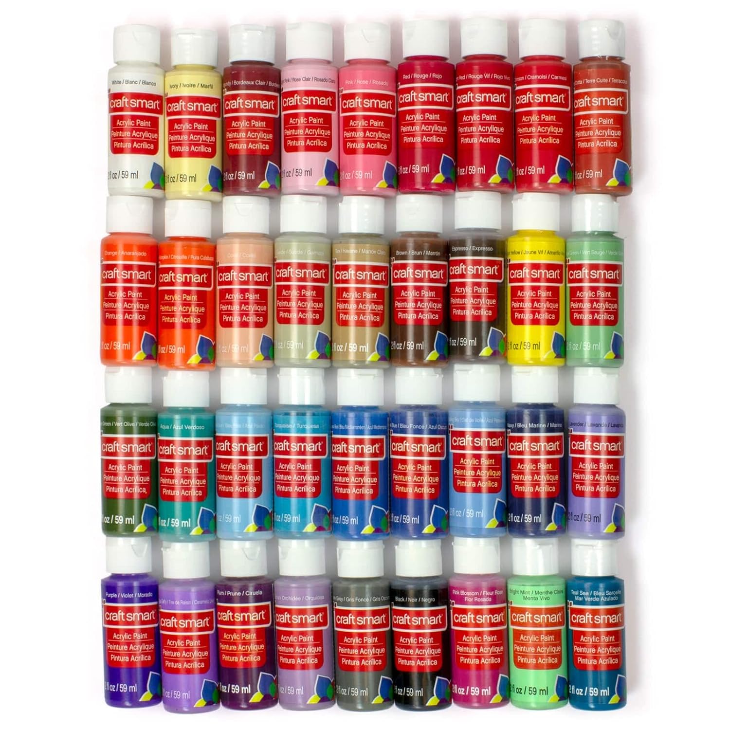 36 Assorted Acrylic Paint Set - Non-Toxic Paint For Drawing, Painting, Art & Crafts Supplies - 1 Pack