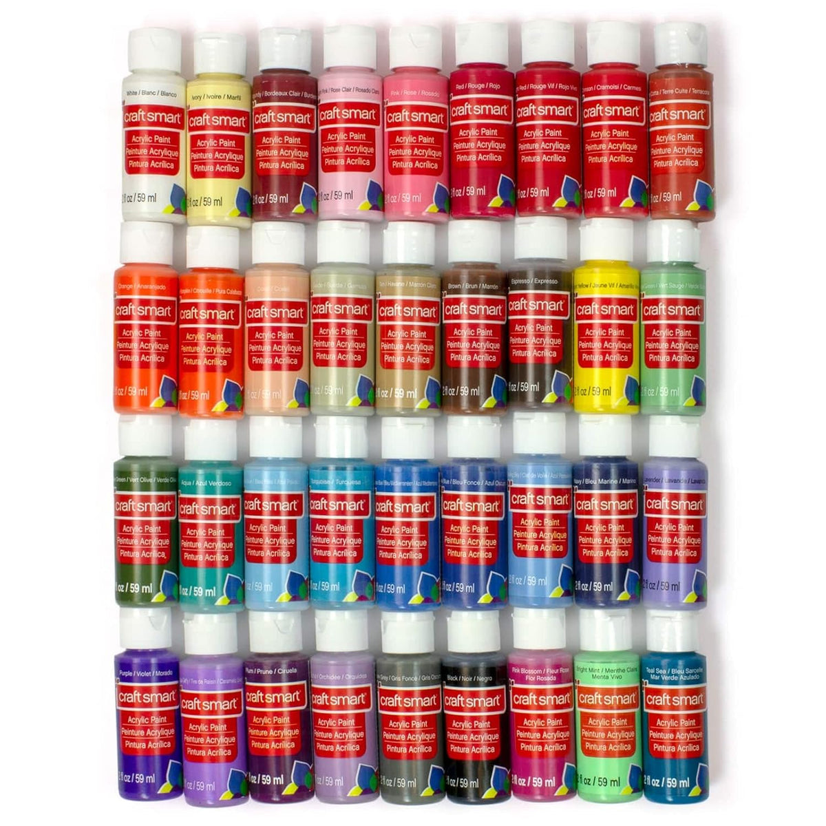 36 Assorted Acrylic Paint Set - Non-Toxic Paint For Drawing, Painting, Art & Crafts Supplies - 1 Pack