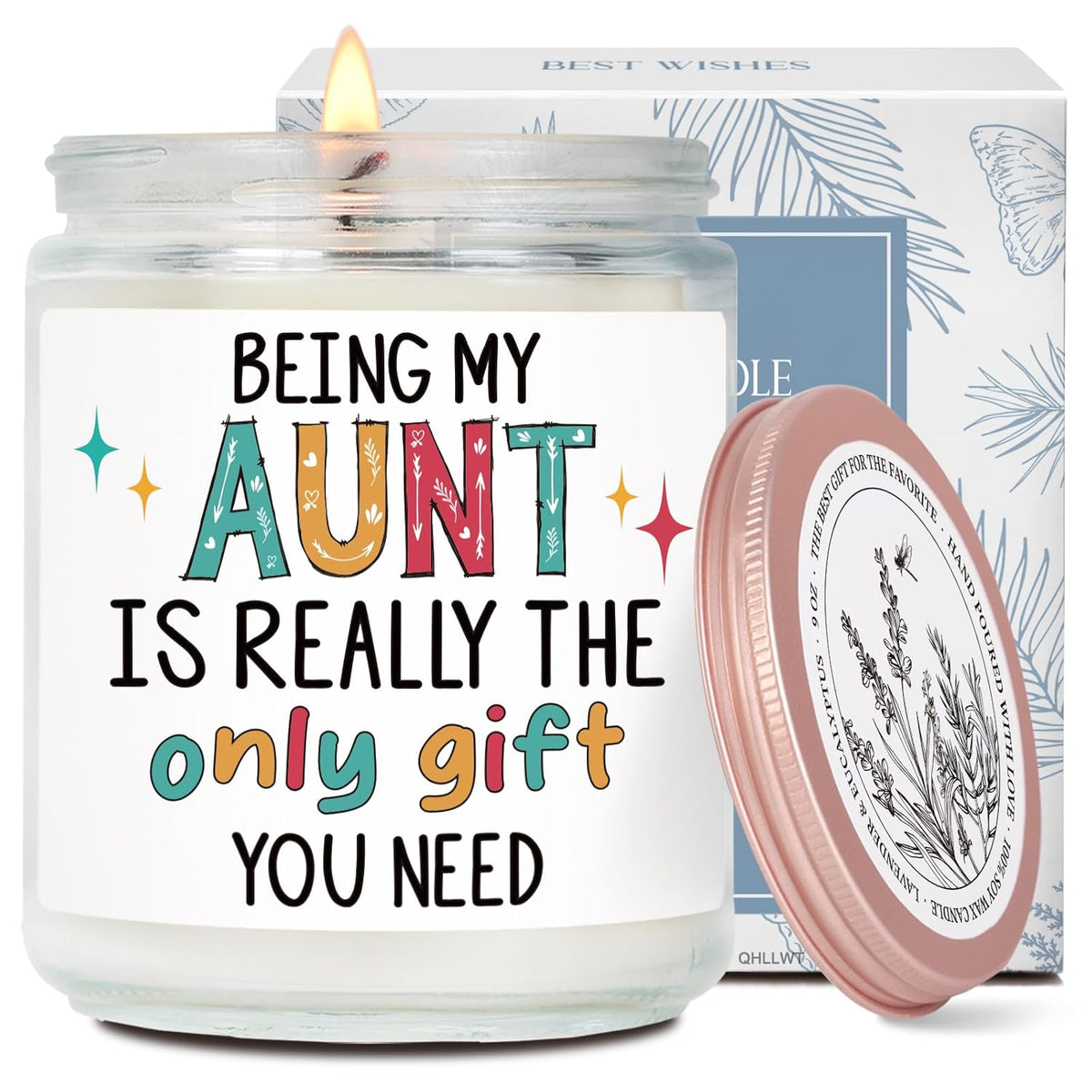 Funny Aunt Candle Gifts For Aunty From Niece Nephew, Being My Aunt Is Really The Only Gift You Need, Birthday Thanksgiving Christmas Candles Gift For Auntie, Best Aunty Candles Gifts-16