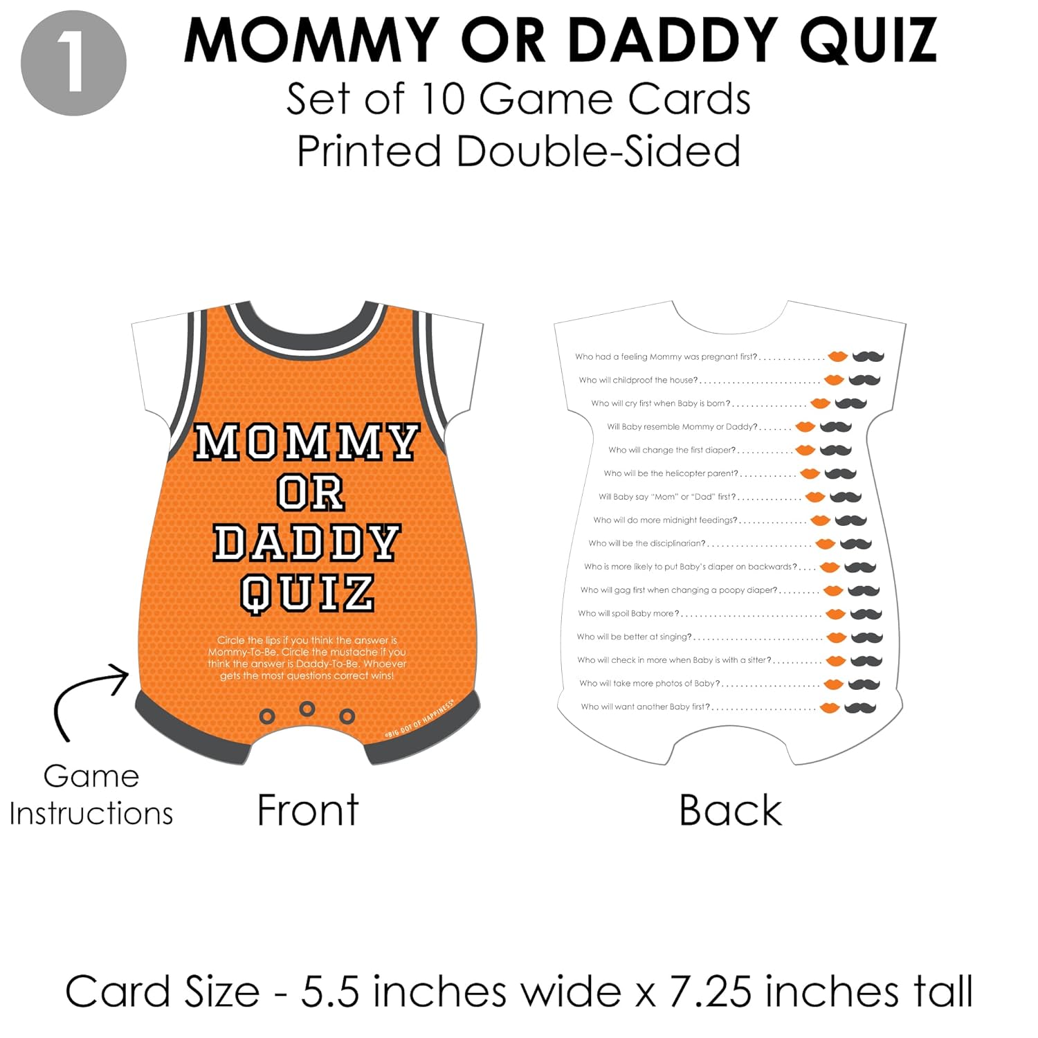 Big Dot of Happiness Nothin’ but Net - Basketball - 4 Baby Shower Games - 10 Cards Each - Gamerific Bundle