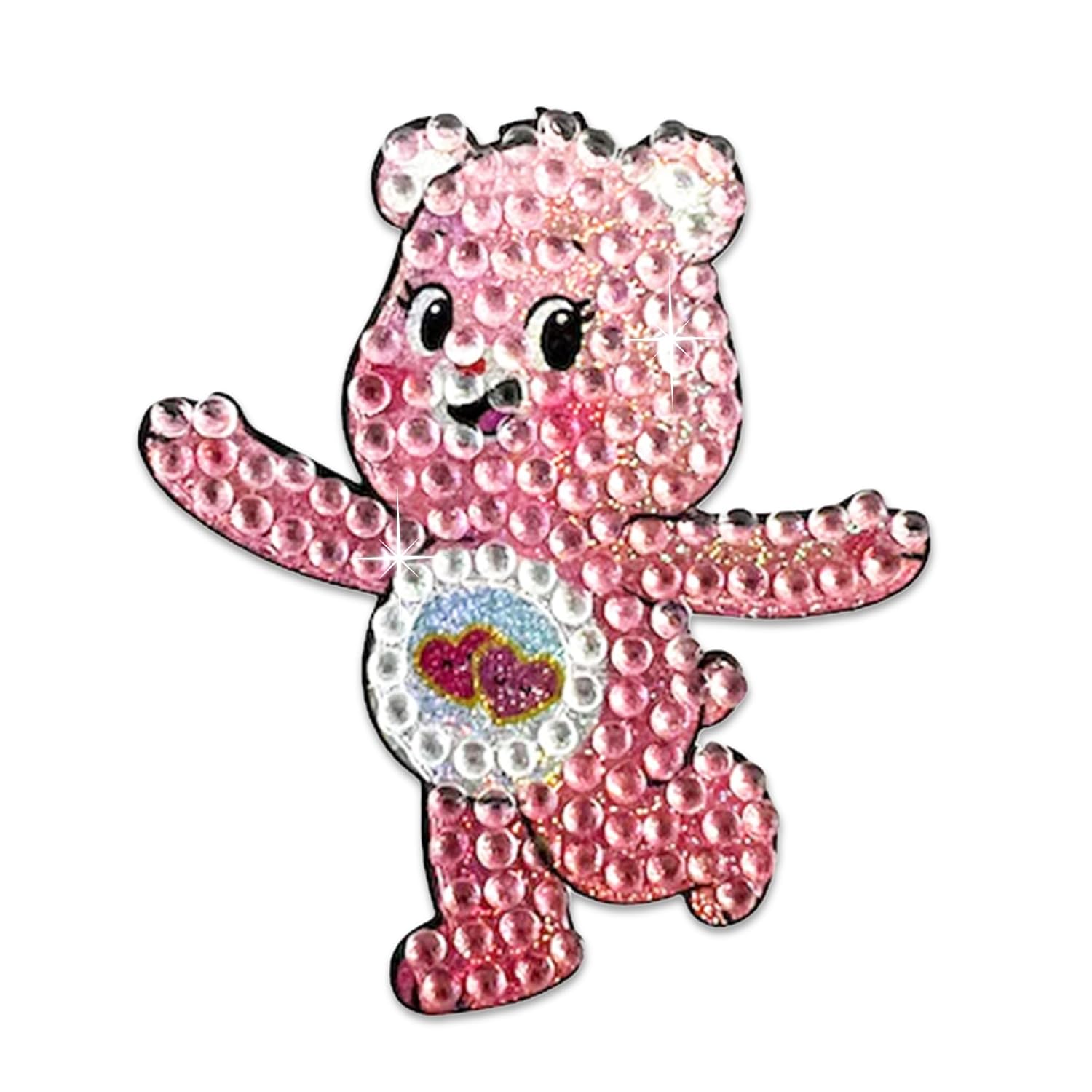 “Lots Of Love” Care Bears Greeting Card With Collectable Rhinestone Sticker – 5” X 7” Blank Card + 2” X 2” Sticker – For Birthdays, Valentines, Encouragement, Or Just Because