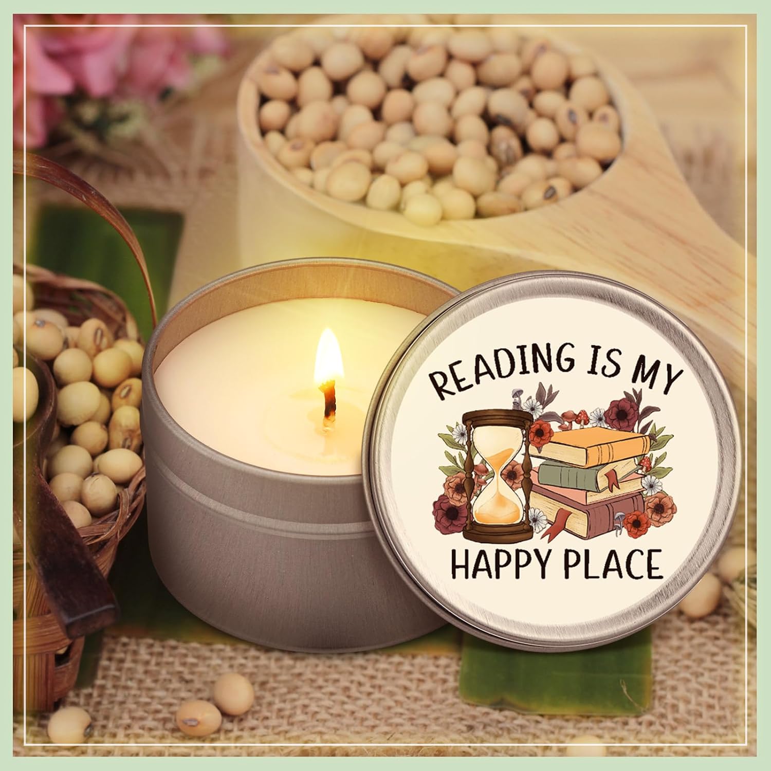 8 Pcs Book Lover Candles Club Gifts 4 Oz Scented Candle Reading Time Natural Soy Wax Candles For Book Lovers Librarian Bookish Club Gifts (Stylish Style)