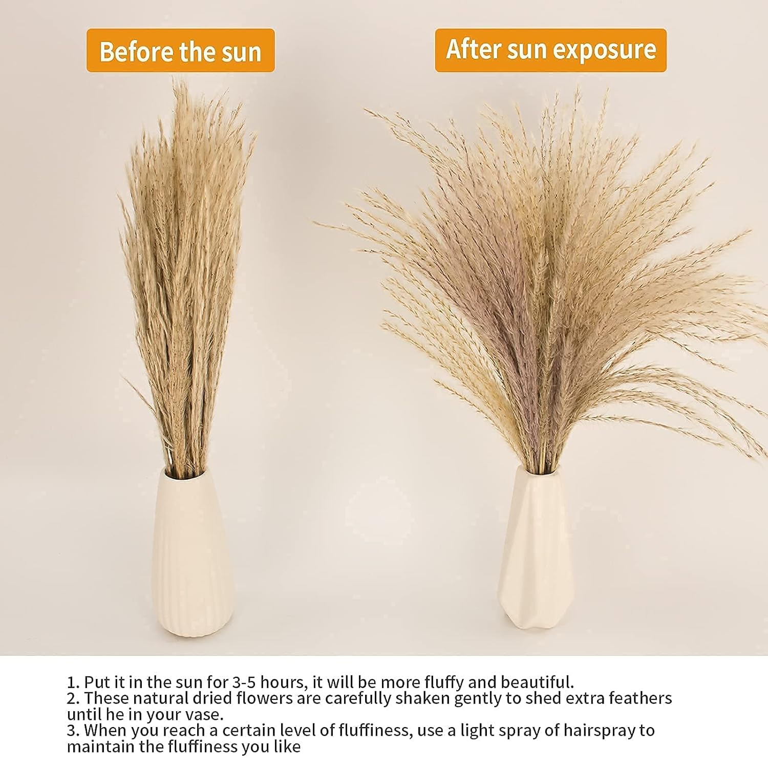 65Pcs Pampas Grass Decor, Including Pompas Floral, Reed Dried Grass And Bunny Tails Dried Flowers, Natural Dried Pampas Grass Bouquet For Boho Decor Wedding, Home Decoration