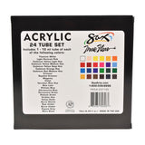 Premium Acrylic Paint, Assorted Colors, 0.34 Ounce Tubes, Set Of 24