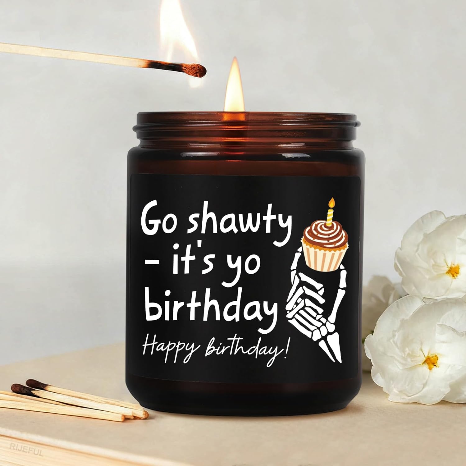 Funny Gothic Happy Birthday Candle Gift For Her Him, Go Guy Its Yo Birthday Candle, Unique Skeleton Gothic Bday Candles Gifts For Women, Men, Husband, Wife, Friends, Female Birthday Candles Gifts11