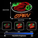 Beef Open Neon Sign LED Dimmable Steak Wall Light for Steakhouse BBQ Restaurant Decor
