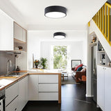 Modern Flush Mount LED Ceiling Light Matte Black 11.8 Inch 5CCT Dimmable Ceiling Fixture