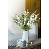 White Flowers Artificial Delphinium 9Pcs With Clematis Greenery For Wedding & Home Decor