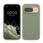 Pixel 9/9 Pro Case, TPU Silicone, Soft Finish, Slim Protective, Gray Green