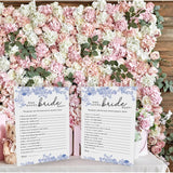 Who Knows The Bride Best Bridal Shower Game-Set Of 30, Blue Floral Bridal Shower Cards, Wedding Party Game Cards For Guests,Something Blue Before I Do Decorations, Bridal Shower Ideas-Hlyxb01