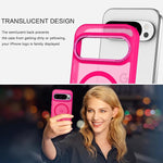 Pixel 9 Pro MagSafe Case, Translucent Matte Slim Shockproof - Hot Pink