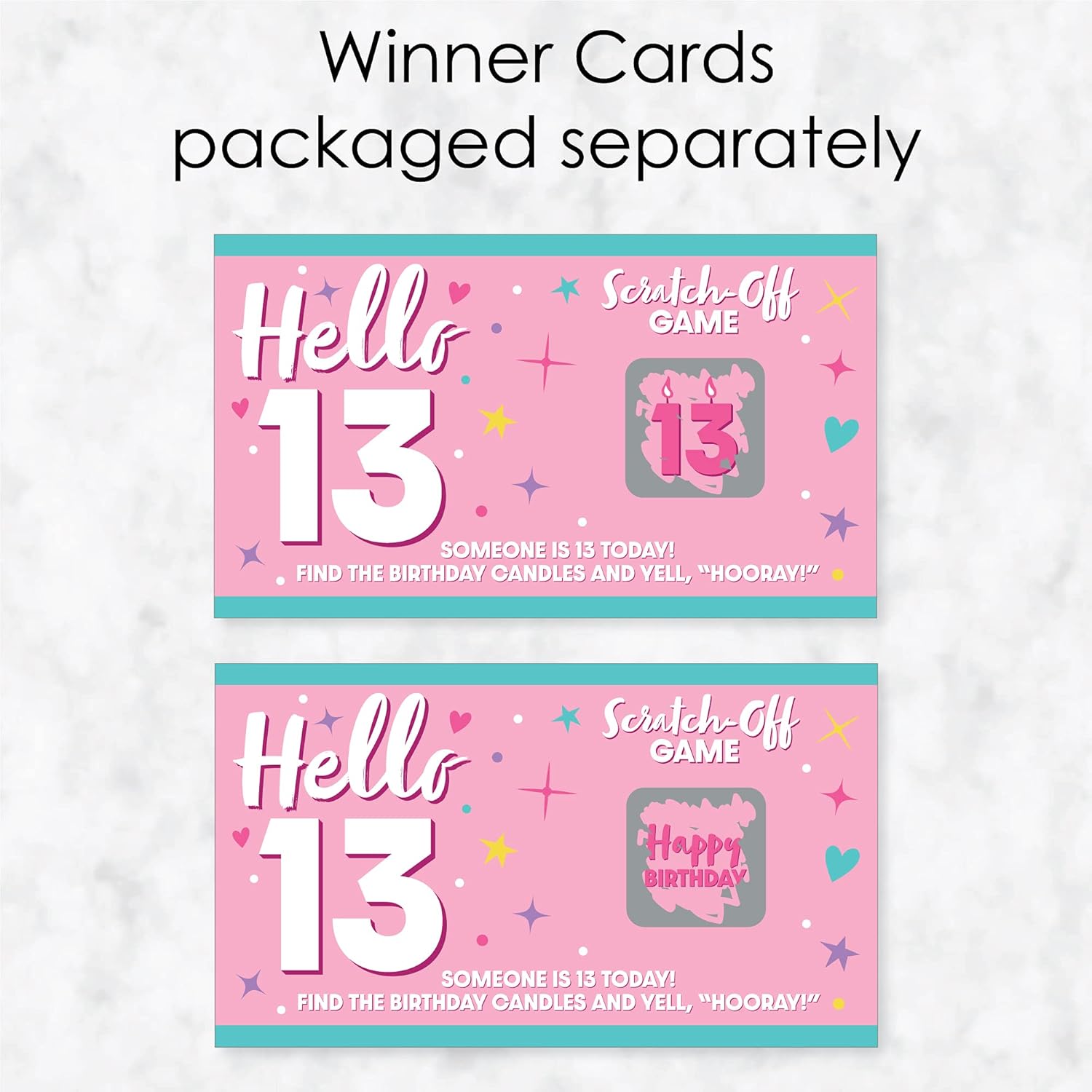 Big Dot of Happiness Girl 13th Birthday - Official Teenager Birthday Party Game Scratch Off Cards - 22 Count