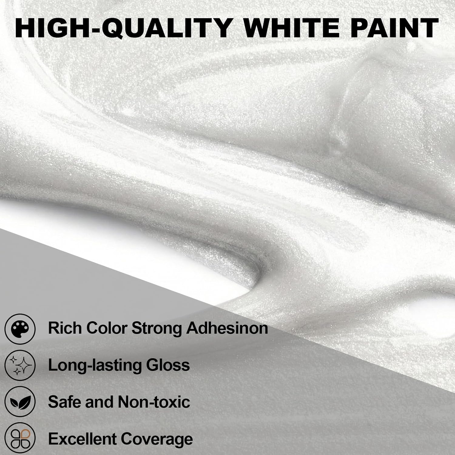 Pearlescent Acrylic Paint, 300Ml/10.2Oz Non Toxic Waterproof Metallic Pearl White Acrylic Paint For Crafts, Furniture, Wood, Clay, Canvas, Rocks, Metal, Plastic, Art Supplies