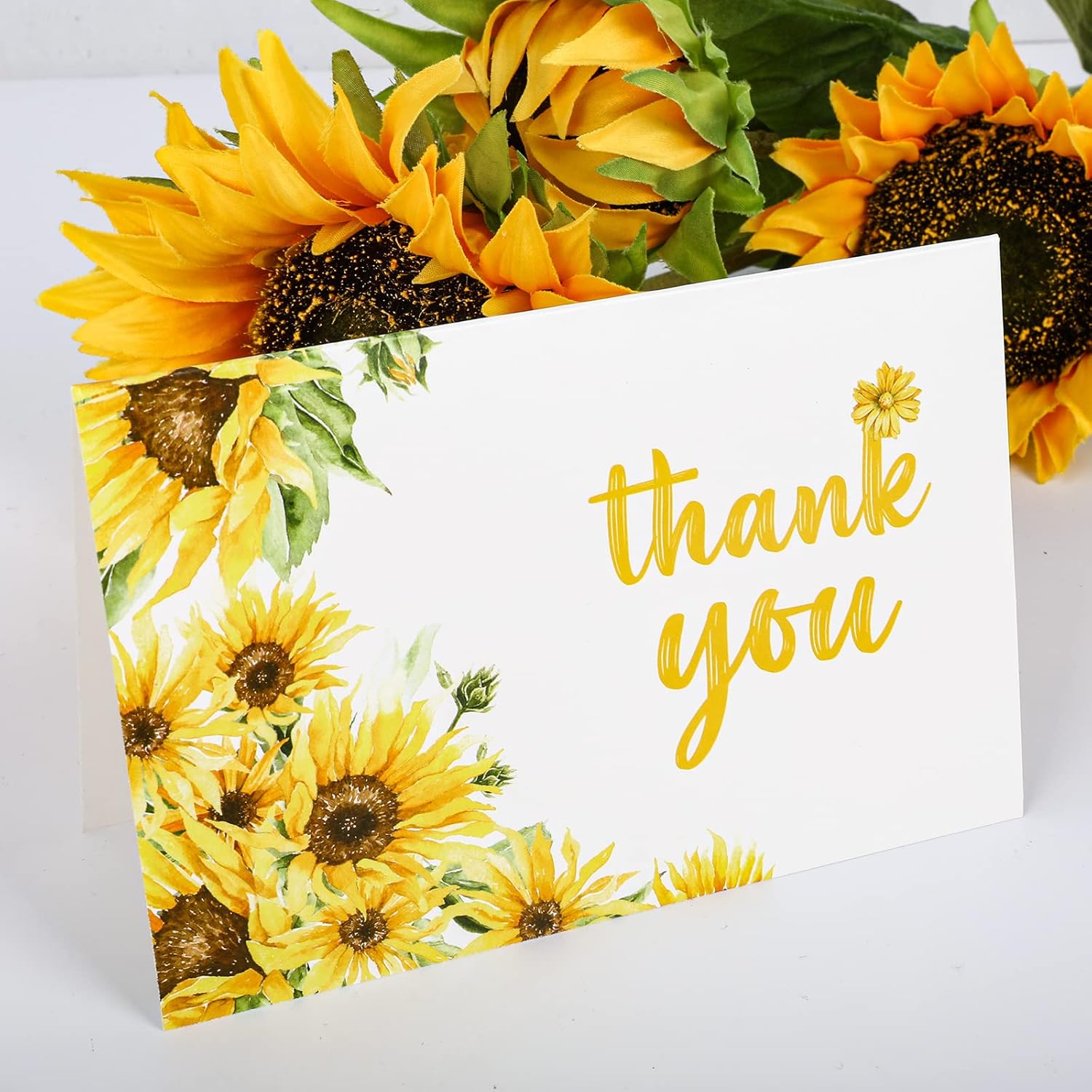 Sunflower Thank You Cards Bulk 36 Pack Thank You Notes With Matching Seal Stickers White Envelopes Watercolor Summer Floral Greeting Cards For Wedding Baby Shower Bridal Birthday Party