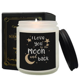 I Love You To The Moon And Back Candle, Valentines Day Candles Gifts For Him Her, Gifts For Boyfriend Girlfriend Soy Candle, Love You Lavender Fragrance Jar Candles For Home Scented