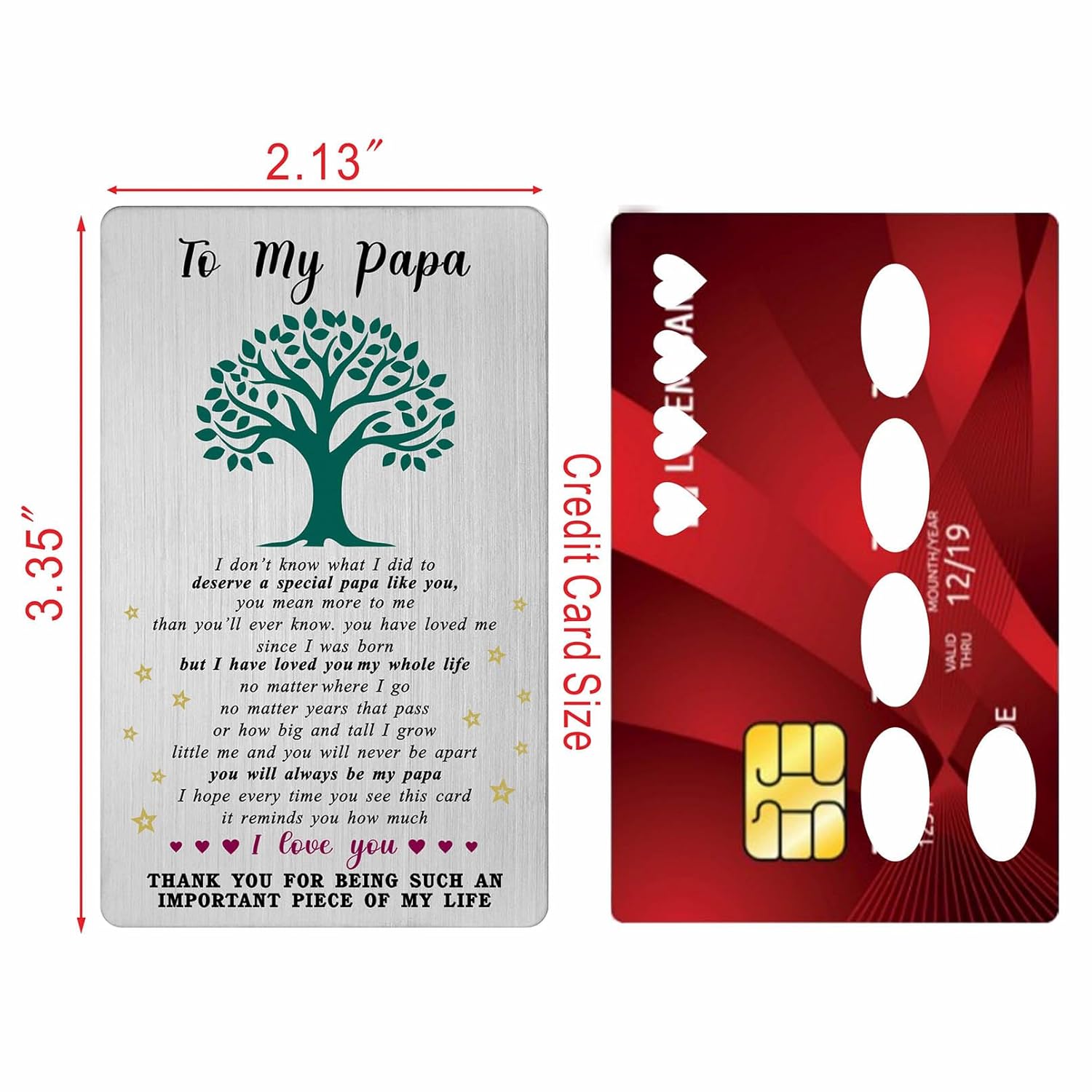 Valentines Day Card For Papa - Thank You Gifts For Papa Birthday Wedding Thanksgiving Card From Granddaughter