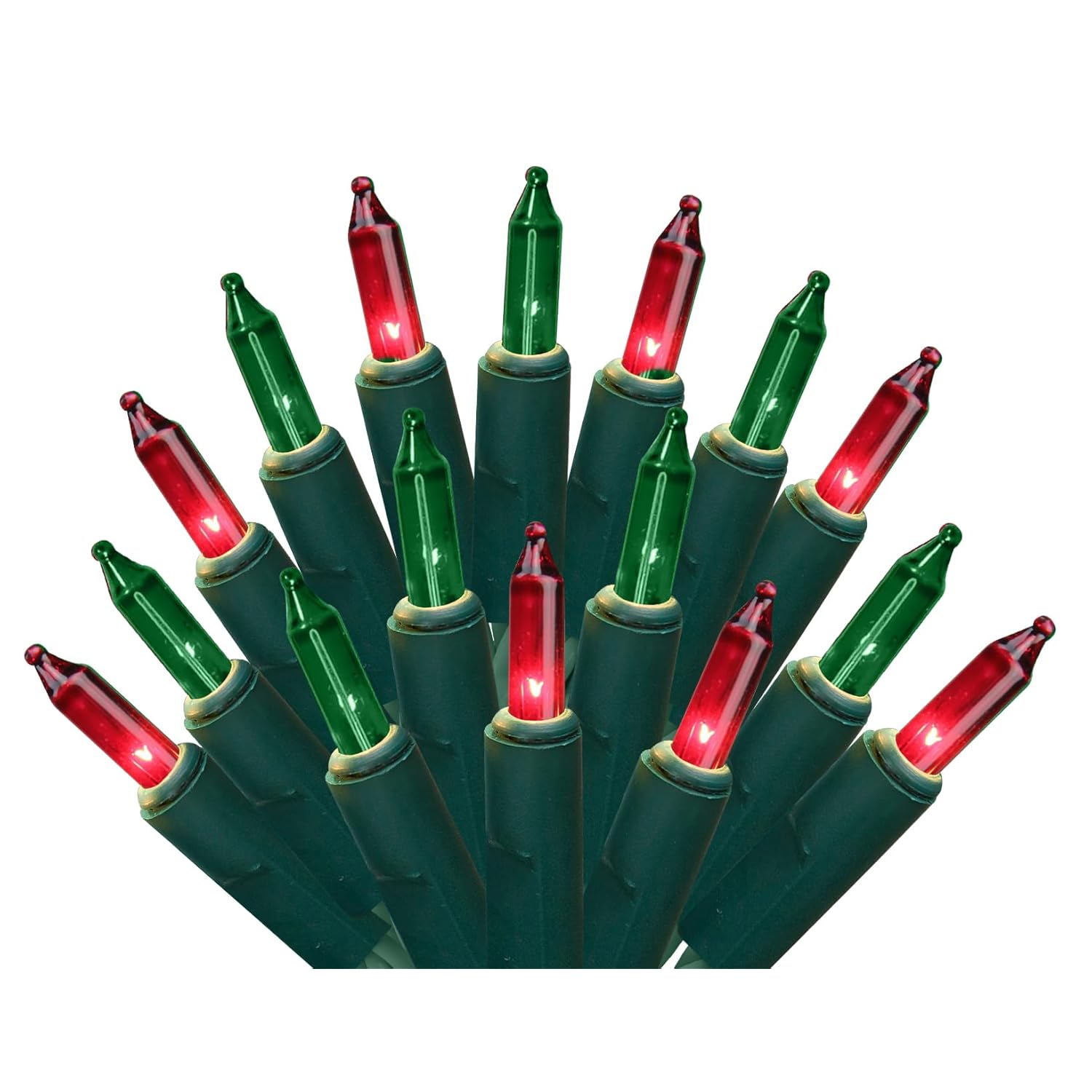 Holiday Pride Red & Green Christmas Lights - 100 Count Red & Green Mini Lights On Green Wire (22.5 Ft) - For Indoor & Ou