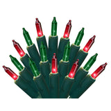 Holiday Pride Red & Green Christmas Lights - 100 Count Red & Green Mini Lights On Green Wire (22.5 Ft) - For Indoor & Ou
