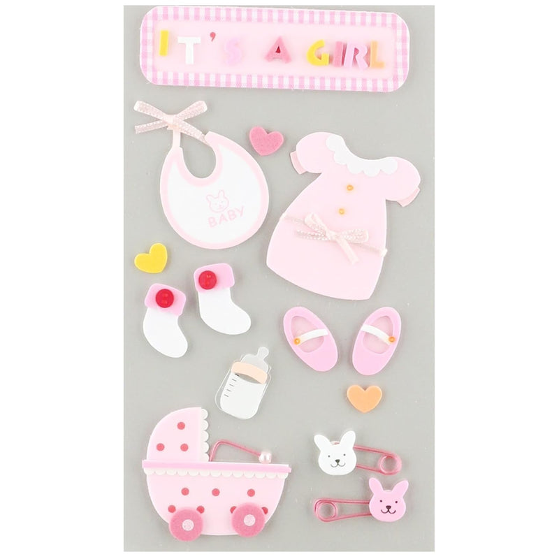 Jolees 0015586638707 Boutique Baby Girl Jol Foam Stickers Spjh007, Other