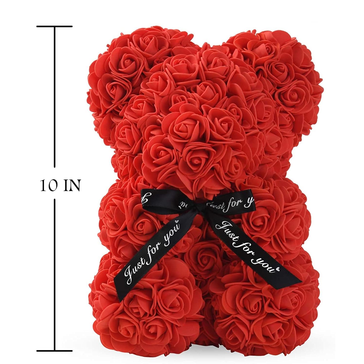 Rose Bear Xamas Gift For Girlfriend, Forever Rose Preserved Flowers Cub For Her Valentines Day, Wedding, Mothers Day, Date, Birthday And Anniversary With Transparent Box