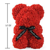 Rose Bear Xamas Gift For Girlfriend, Forever Rose Preserved Flowers Cub For Her Valentines Day, Wedding, Mothers Day, Date, Birthday And Anniversary With Transparent Box